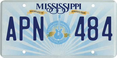 MS license plate APN484