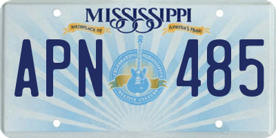 MS license plate APN485