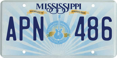 MS license plate APN486