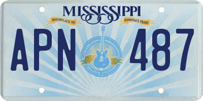 MS license plate APN487