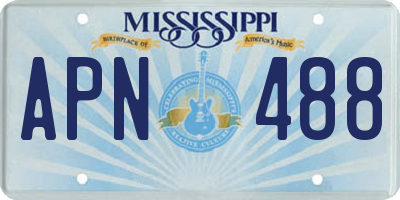 MS license plate APN488