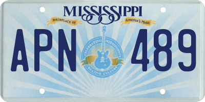 MS license plate APN489