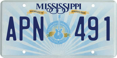 MS license plate APN491