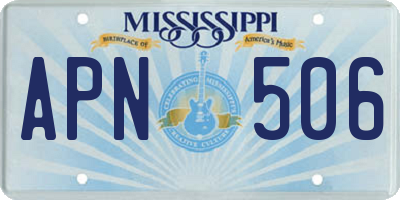 MS license plate APN506