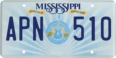 MS license plate APN510
