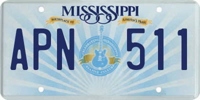 MS license plate APN511