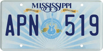 MS license plate APN519