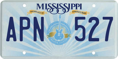 MS license plate APN527