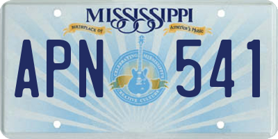 MS license plate APN541