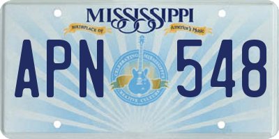 MS license plate APN548