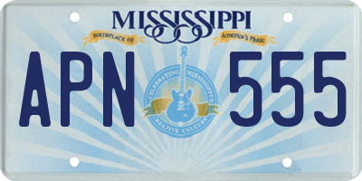 MS license plate APN555
