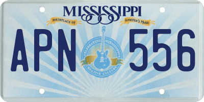 MS license plate APN556