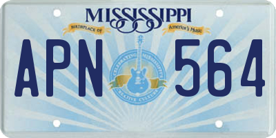 MS license plate APN564