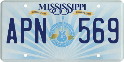 MS license plate APN569