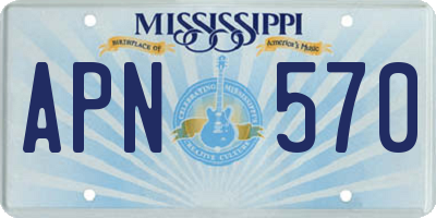 MS license plate APN570