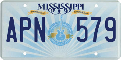 MS license plate APN579