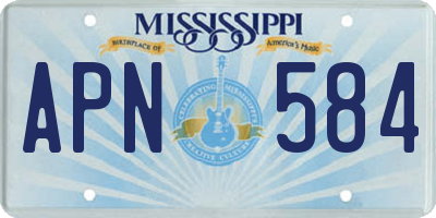 MS license plate APN584