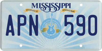 MS license plate APN590