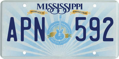 MS license plate APN592