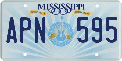 MS license plate APN595