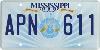 MS license plate APN611