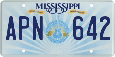 MS license plate APN642