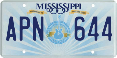 MS license plate APN644