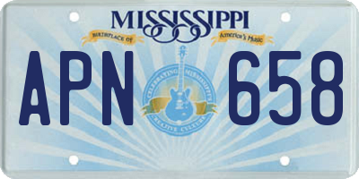 MS license plate APN658