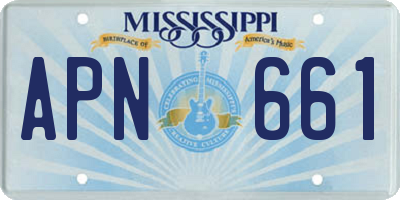 MS license plate APN661