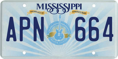 MS license plate APN664