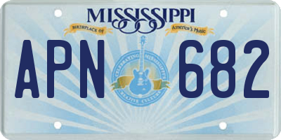MS license plate APN682