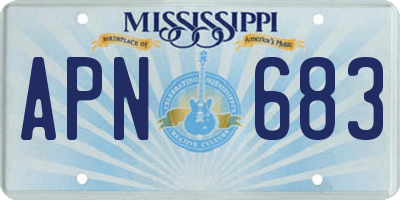 MS license plate APN683