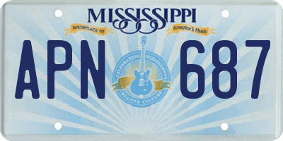 MS license plate APN687
