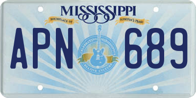 MS license plate APN689