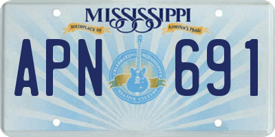 MS license plate APN691