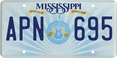 MS license plate APN695