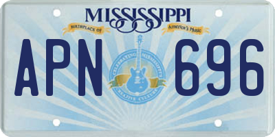 MS license plate APN696