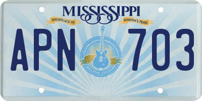 MS license plate APN703