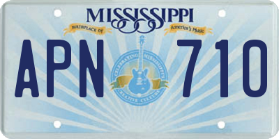 MS license plate APN710