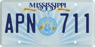 MS license plate APN711