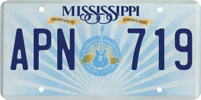 MS license plate APN719