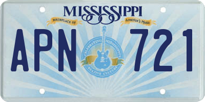 MS license plate APN721