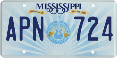 MS license plate APN724