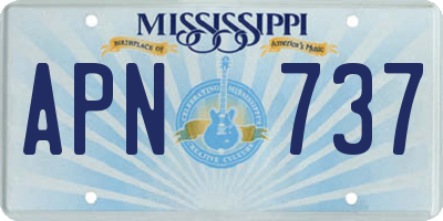 MS license plate APN737