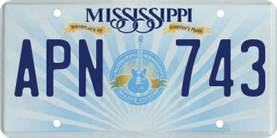 MS license plate APN743