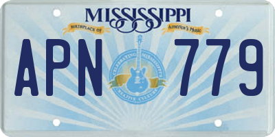 MS license plate APN779