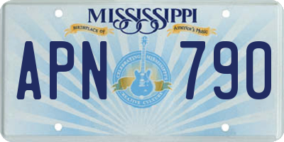 MS license plate APN790