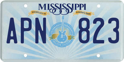 MS license plate APN823