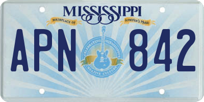 MS license plate APN842