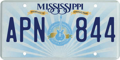 MS license plate APN844